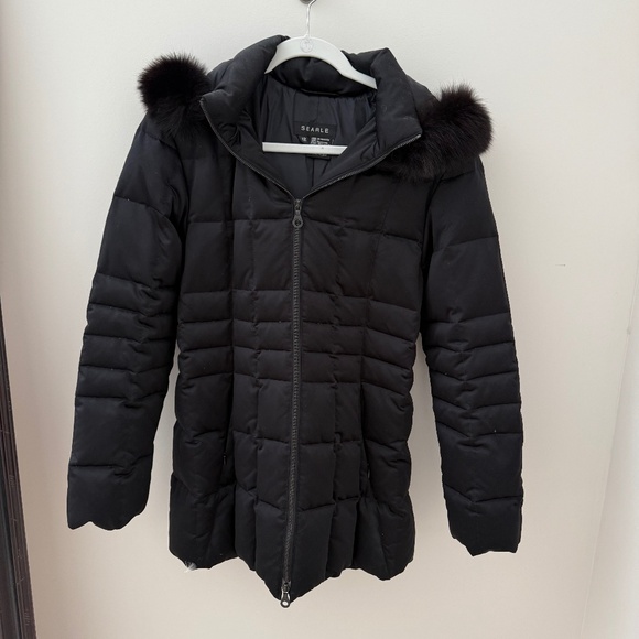 Searle down winter jacket size 12 with hood - Picture 1 of 5
